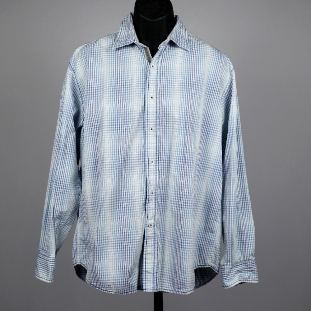 COPY - Blue Pronto Uomo Men's XL Long Sleeve Collard Button Up Shirt